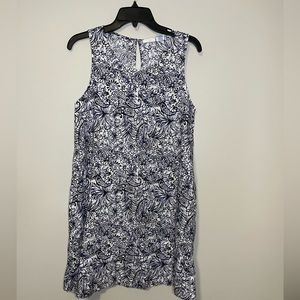 Sigrid Olsen Blue/white dress linen dress size small